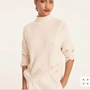 J. Crew Fisherman Mock Neck Sweater - Cream XS